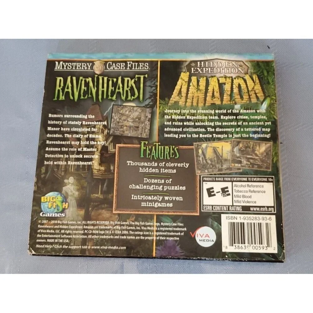 Raven Hearst Hidden Expedition Amazon 2 Game Pack PC The Best of Big Fish Games